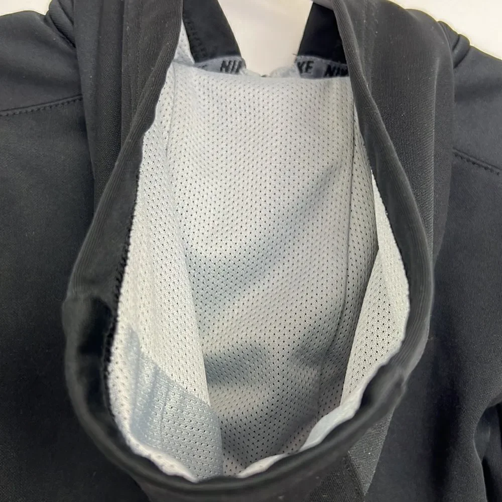 Nike Therma-fit black hooded full zip sweatshirt fleece lined EUC 2T